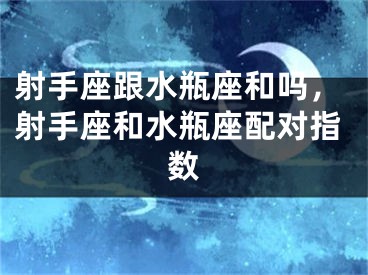 射手座跟水瓶座和吗，射手座和水瓶座配对指数