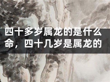 四十多岁属龙的是什么命,四十几岁是属龙的