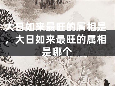 大日如来最旺的属相是，大日如来最旺的属相是哪个