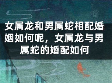 女属龙和男属蛇相配婚姻如何呢，女属龙与男属蛇的婚配如何