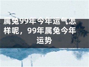 属兔99年今年运气怎样呢，99年属兔今年运势