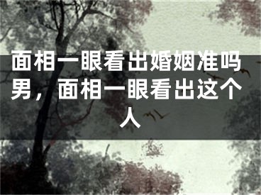 面相一眼看出婚姻准吗男，面相一眼看出这个人