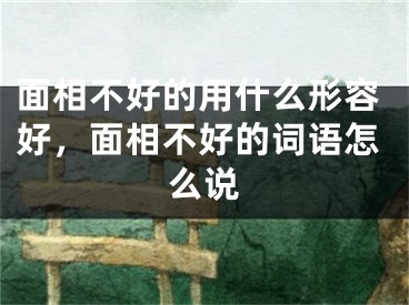 面相不好的用什么形容好，面相不好的词语怎么说