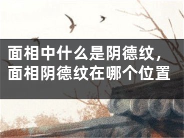 面相中什么是阴德纹，面相阴德纹在哪个位置