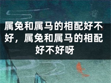 属兔和属马的相配好不好，属兔和属马的相配好不好呀