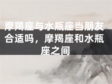 摩羯座与水瓶座当朋友合适吗，摩羯座和水瓶座之间