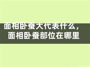 面相卧蚕大代表什么，面相卧蚕部位在哪里