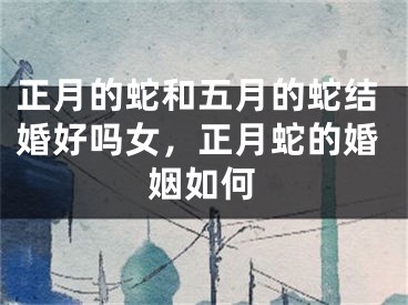 正月的蛇和五月的蛇结婚好吗女，正月蛇的婚姻如何