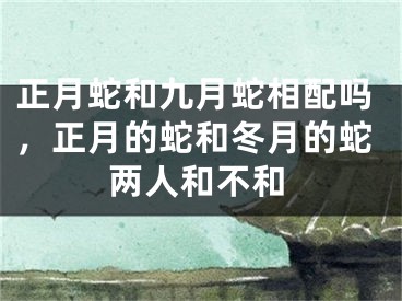 正月蛇和九月蛇相配吗，正月的蛇和冬月的蛇两人和不和