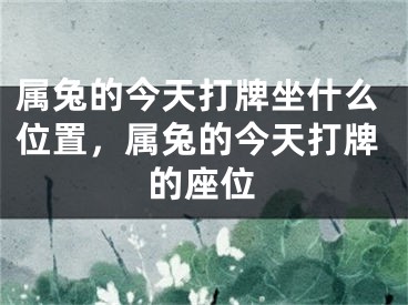 属兔的今天打牌坐什么位置，属兔的今天打牌的座位