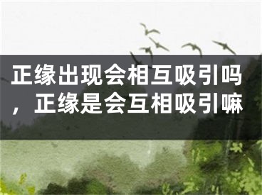 正缘出现会相互吸引吗，正缘是会互相吸引嘛