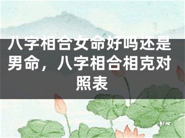 八字相合女命好吗还是男命，八字相合相克对照表