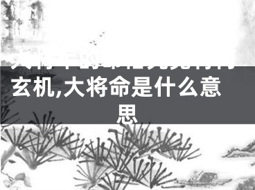 大将军的命格究竟有何玄机,大将命是什么意思
