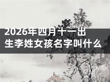 2026年四月十一出生李姓女孩名字叫什么