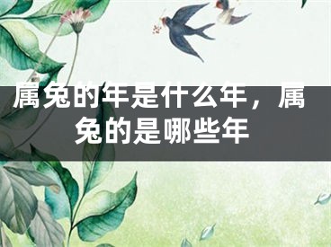 属兔的年是什么年，属兔的是哪些年