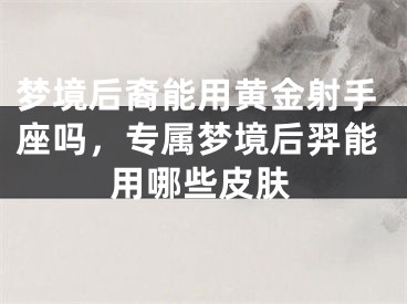 梦境后裔能用黄金射手座吗，专属梦境后羿能用哪些皮肤
