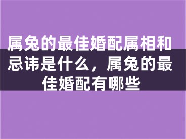 属兔的最佳婚配属相和忌讳是什么,属兔的最佳婚配有哪些