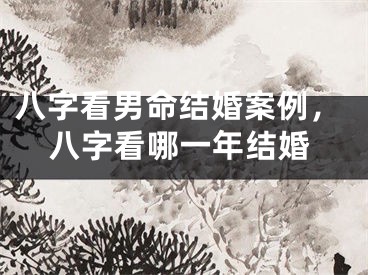 八字看男命结婚案例，八字看哪一年结婚