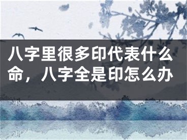 八字里很多印代表什么命，八字全是印怎么办