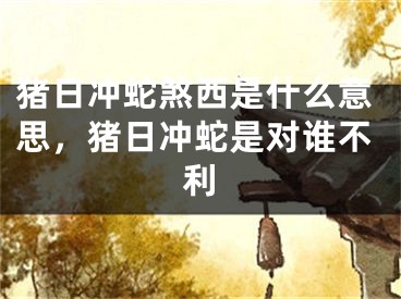 猪日冲蛇煞西是什么意思，猪日冲蛇是对谁不利