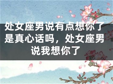 处女座男说有点想你了是真心话吗，处女座男说我想你了
