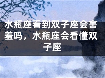 水瓶座看到双子座会害羞吗，水瓶座会看懂双子座