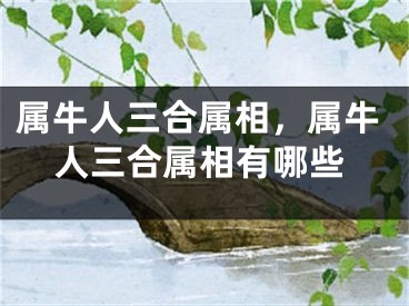 属牛人三合属相，属牛人三合属相有哪些