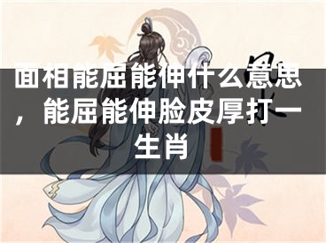 面相能屈能伸什么意思，能屈能伸脸皮厚打一生肖
