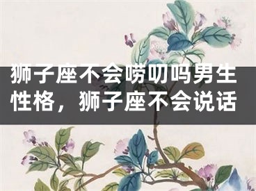 狮子座不会唠叨吗男生性格，狮子座不会说话