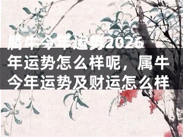 属牛今年运势2026年运势怎么样呢，属牛今年运势及财运怎么样