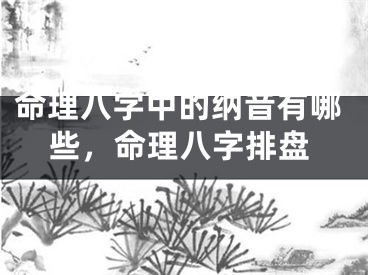 命理八字中的纳音有哪些，命理八字排盘
