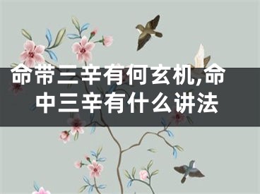 命带三辛有何玄机,命中三辛有什么讲法