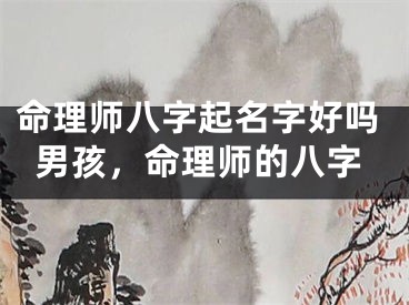 命理师八字起名字好吗男孩，命理师的八字