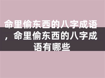 命里偷东西的八字成语，命里偷东西的八字成语有哪些
