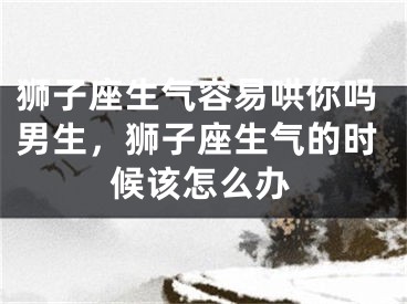 狮子座生气容易哄你吗男生，狮子座生气的时候该怎么办