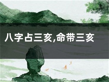 八字占三亥,命带三亥