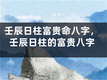 壬辰日柱富贵命八字，壬辰日柱的富贵八字