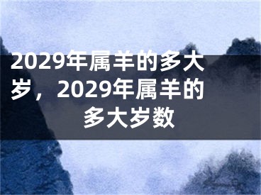 2029年属羊的多大岁，2029年属羊的多大岁数