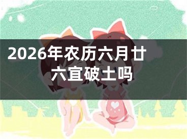 2026年农历六月廿六宜破土吗