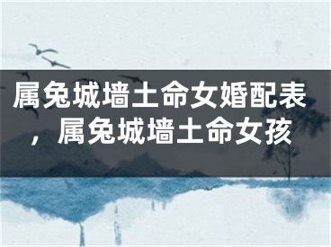 属兔城墙土命女婚配表，属兔城墙土命女孩