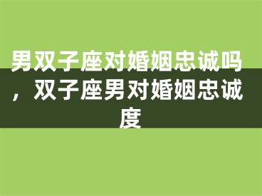 男双子座对婚姻忠诚吗，双子座男对婚姻忠诚度