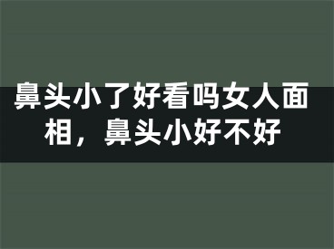 鼻头小了好看吗女人面相，鼻头小好不好