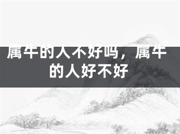 属牛的人不好吗，属牛的人好不好