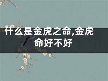 什么是金虎之命,金虎命好不好