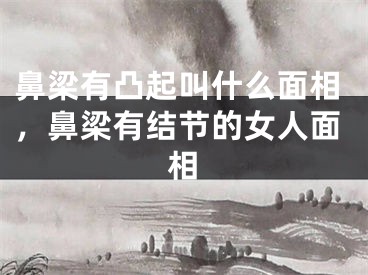 鼻梁有凸起叫什么面相,鼻梁有结节的女人面相