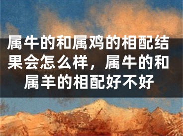 属牛的和属鸡的相配结果会怎么样，属牛的和属羊的相配好不好