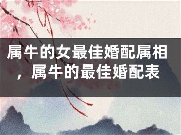 属牛的女最佳婚配属相，属牛的最佳婚配表