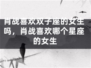 肖战喜欢双子座的女生吗，肖战喜欢哪个星座的女生