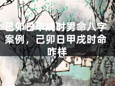 己卯日甲戌时男命八字案例，己卯日甲戌时命咋样