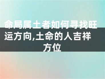 命局属土者如何寻找旺运方向,土命的人吉祥方位
